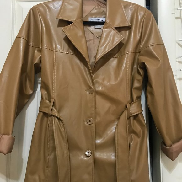 vintage 90s rave tan leather jacket - Picture 3 of 5